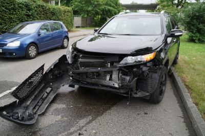 Verkehrsunfall - vermutlich durch Spurwechsel in Kirchheim